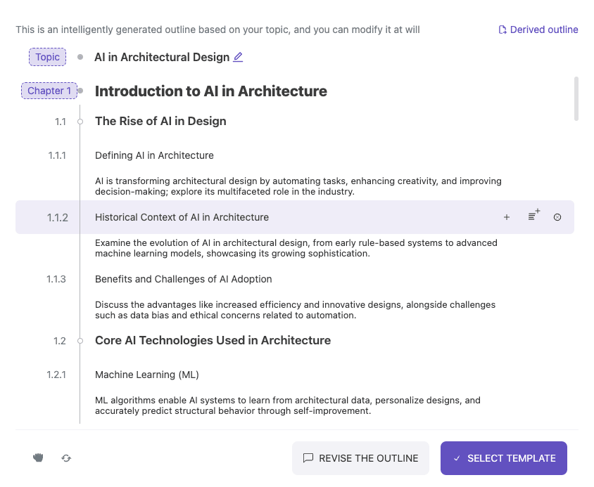 Auto-generated presentation outlines