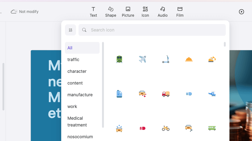 Editing and exporting presentations